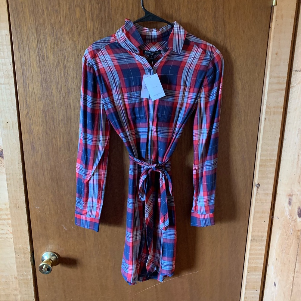 Banana republic Flannel long sleeve dress